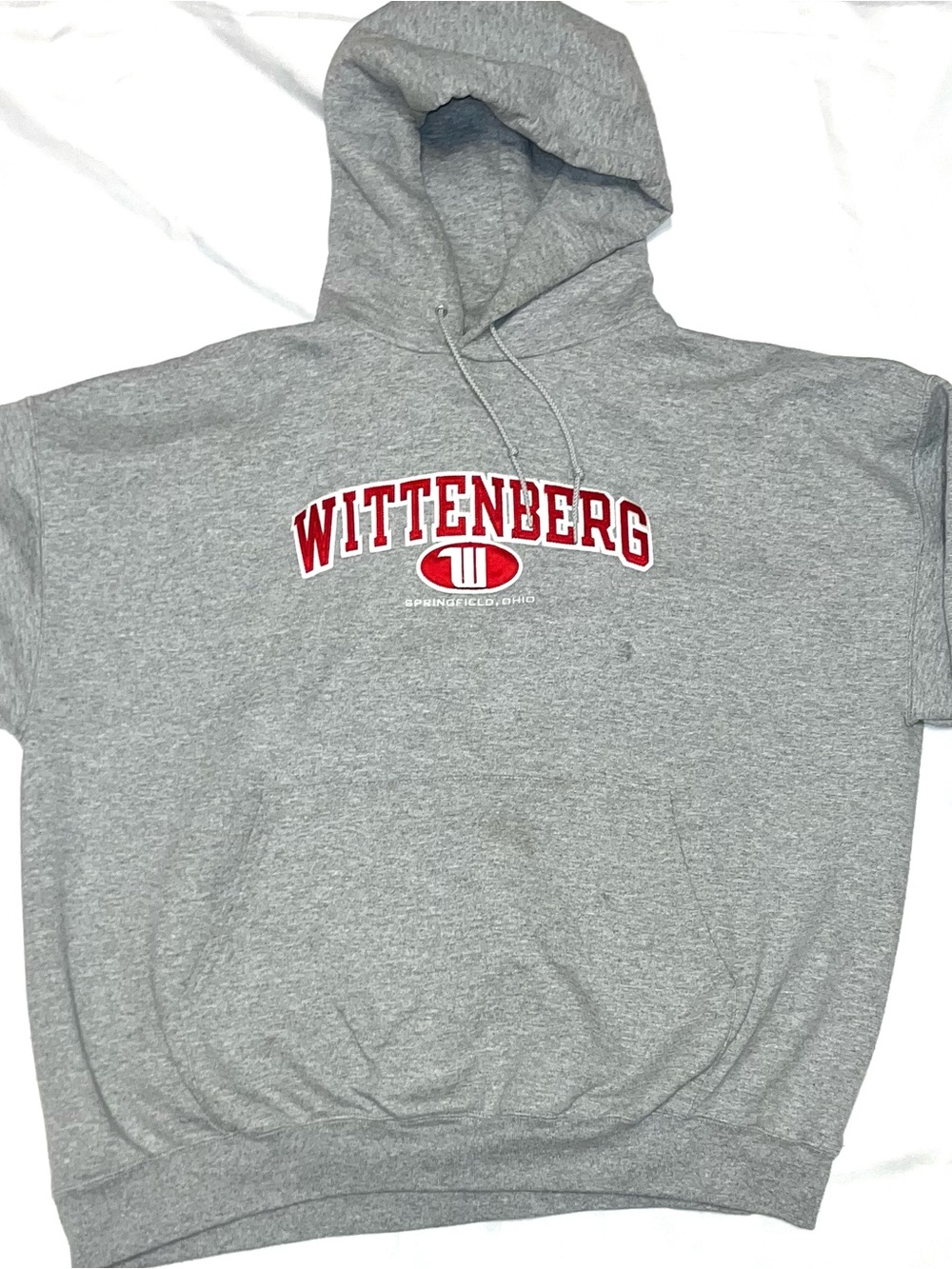 Champion Gray Hoodie with Red Wittenberg logo